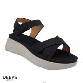 KALY WOMEN'S LIGHTWEIGHT CUSHIONED COMFY CROSSOVER WEDGE SANDALS
