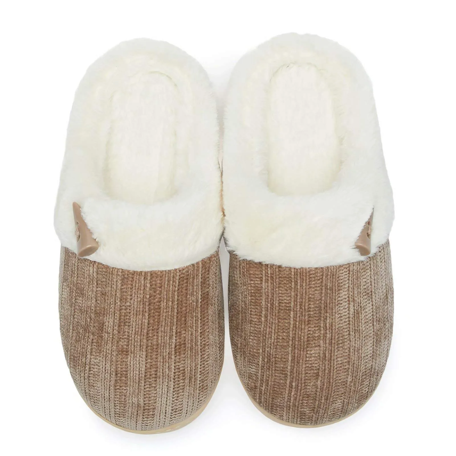 NineCiFun Women's Slip on Fuzzy Slippers Outdoor House Slippers Fur Lined